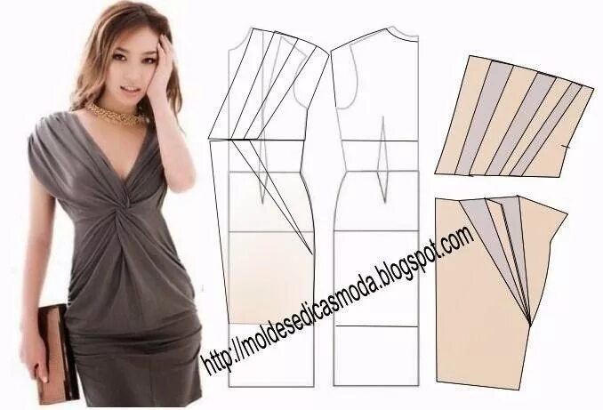 Платье с драпировкой на талии выкройка Простые выкройки платьев на лето