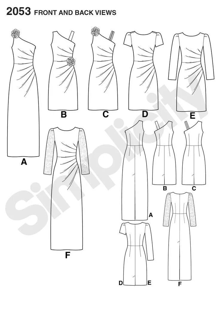 Платье с драпировкой выкройка скачать бесплатно платье с драпировкой Выкройка Simplicity - Платье с драпировкой - S2053 #yandexi