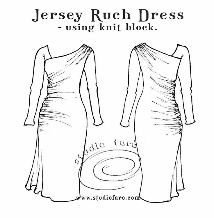 Платье с драпировкой выкройка скачать бесплатно well-suited: Pattern Puzzle - Jersey Ruche Dress* Dress making patterns, Sewing 
