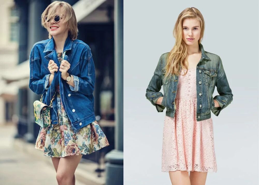 Платье с джинсовой курткой фото Платье с джинсовой курткой: составляем модные образы Мода от Кутюр.Ru