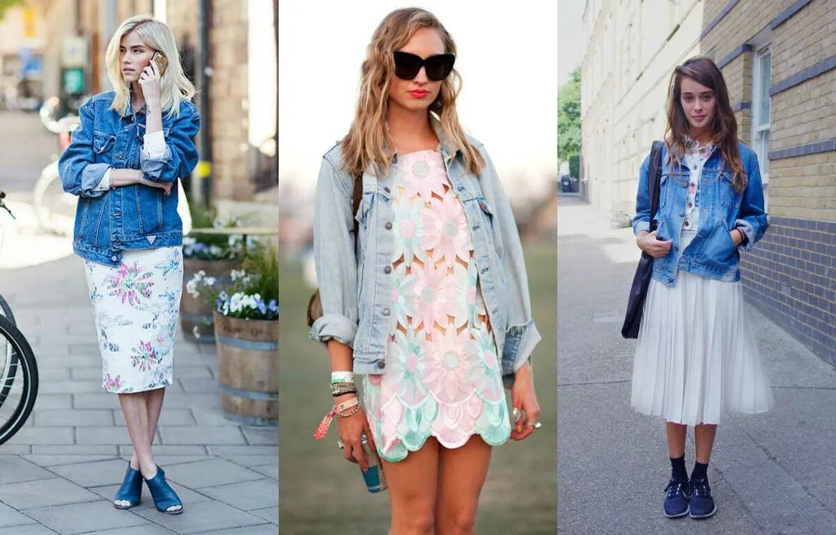 Платье с джинсовой курткой фото Куртка джинсовая женская с платьем - журнал 13malyshok.ru