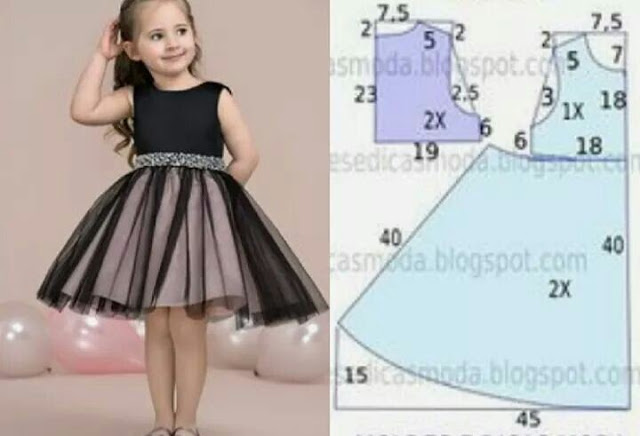 Платье с фатином выкройка بترونات جديدة لفساتين الاطفال - Brigitte Blog 8A3 Пошив девичьих платьев, Детски