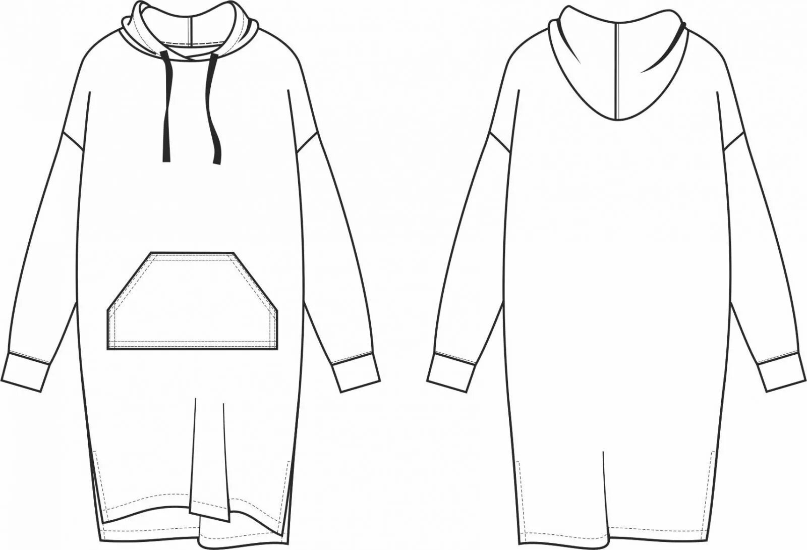 Платье с капюшоном из футера выкройка Выкройка платья-худи "Релакс" Шить просто - Выкройки-Легко.рф Пошив женской одеж