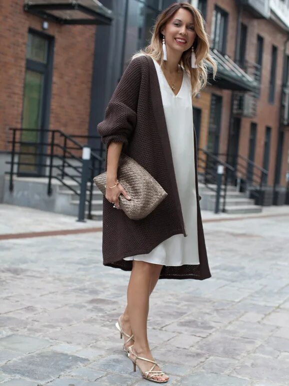 Платье с кардиганом фото Белое платье на осень - 34 ответов форум Babyblog