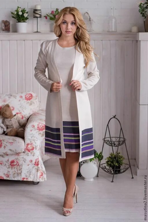 Платье с кардиганом фото Кардиган "Туманная даль" в интернет-магазине на Ярмарке Мастеров Кардиганы, Санк