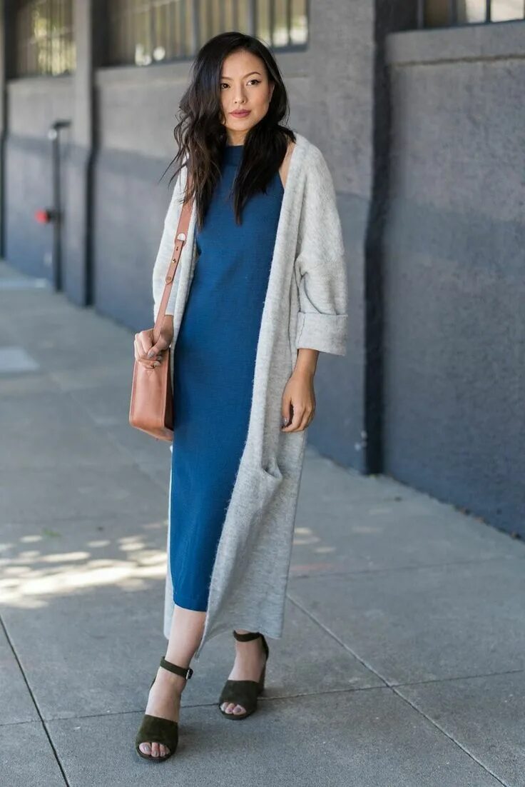 Платье с кардиганом фото Длина имеет значение: 10 вариантов, как грамотно выбрать длину одежды и быть сти