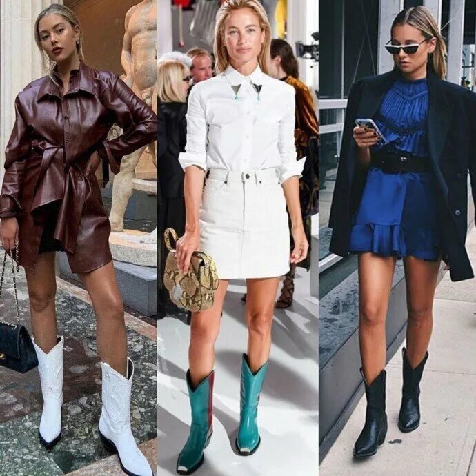 Платье с казаками фото С чем носить казаки в 2024 году: сапоги и ботинки Мода 2024 Тенденции Дизайн жен