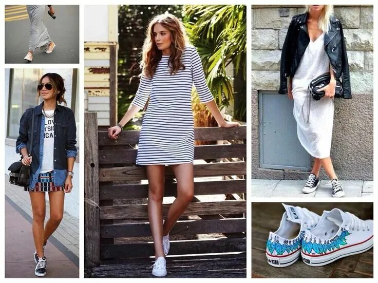 Платье с кедами как носить правильно фото Pin di Что надеть