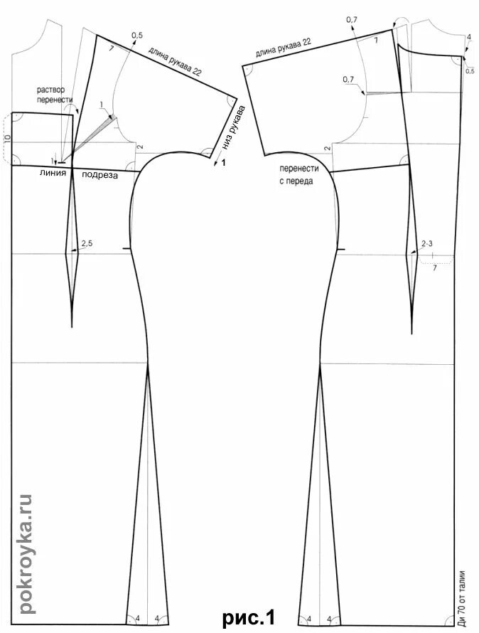 Платье с коротким цельнокроеным рукавом выкройка Выкройка платья с короткими цельнокроеными рукавами Clothes sewing patterns, Clo