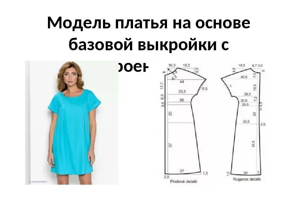 Платье с коротким цельнокроеным рукавом выкройка Как построить базовую выкройку женского платья с длинным цельнокроеным рукавом