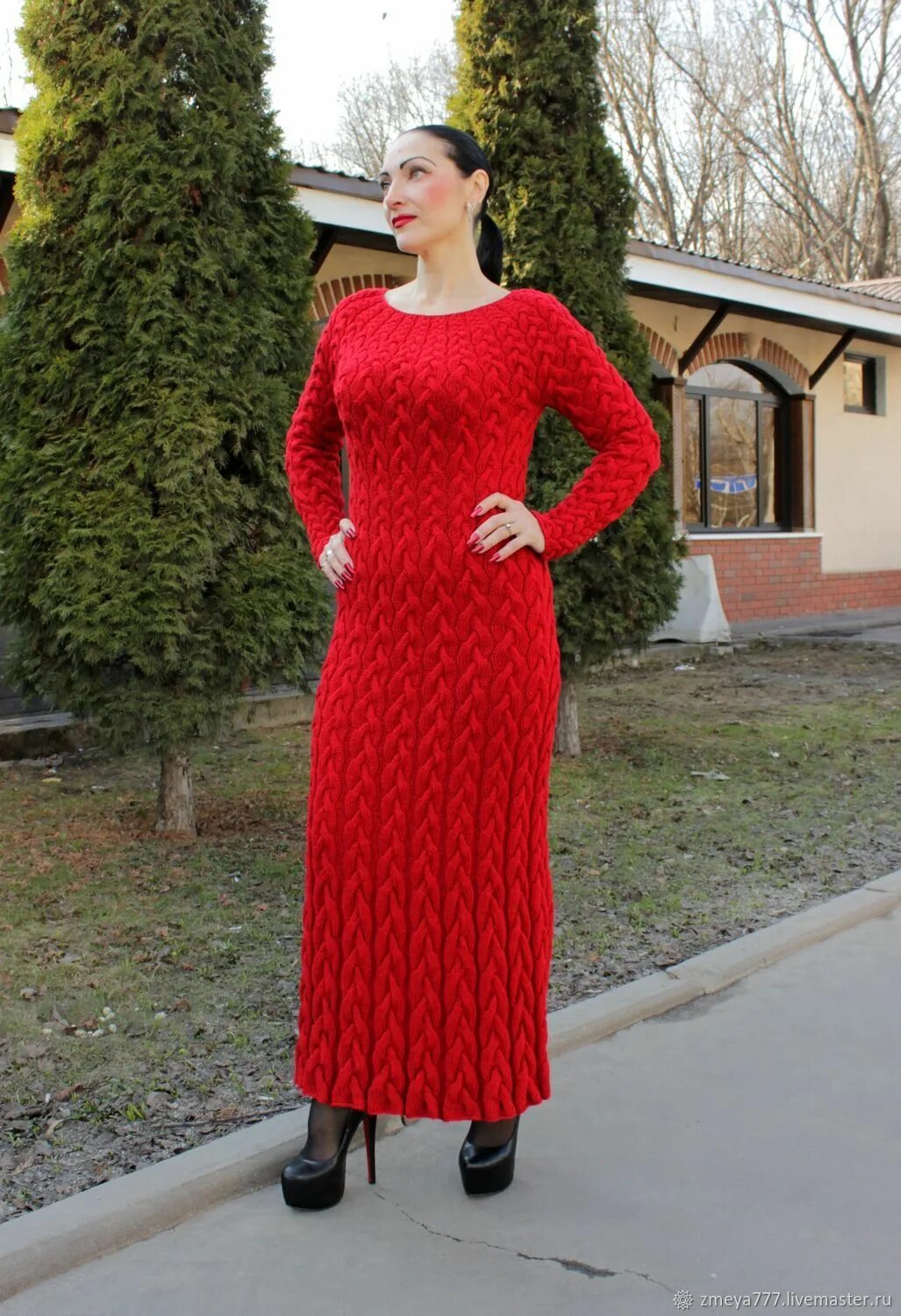 Платье с косами фото Платье вязаное с косами "PLAITS" в интернет-магазине Ярмарка Мастеров по цене 20