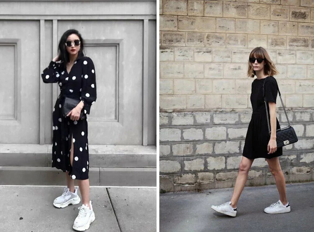 Платье с кроссовками фото Топ 20 вариантов кроссовок для девушки на все случаи жизни и с чем их носить Ваш