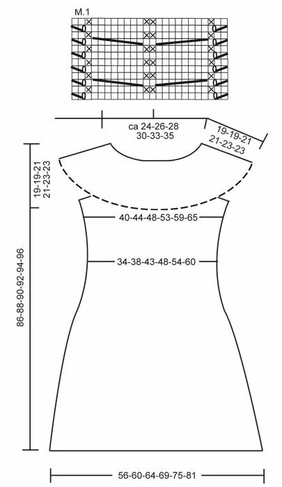 Платье с круглой кокеткой выкройка Forest Nymph / DROPS 132-1 - Free knitting patterns by DROPS Design Baby sewing 