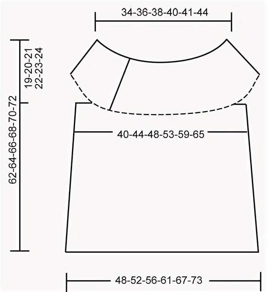 Платье с круглой кокеткой выкройка DROPS 105-6 - DROPS top in Paris with yoke in garter st. Size S - XXXL. - Free p