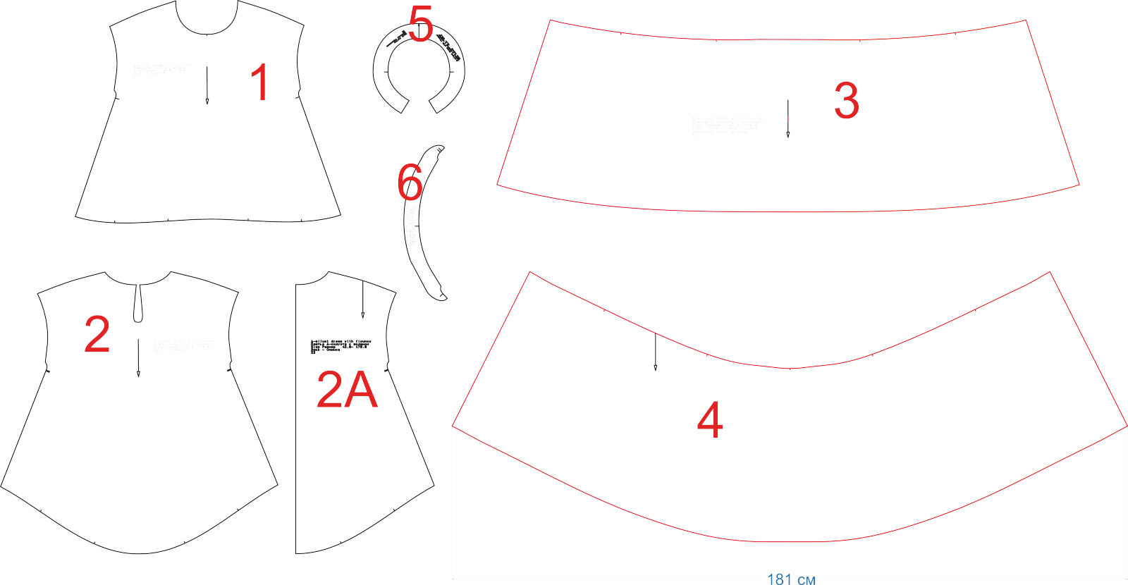 Платье с круглой выкройка Платье а-силуэта с воланом. Инструкция по печати выкройки и последовательность п