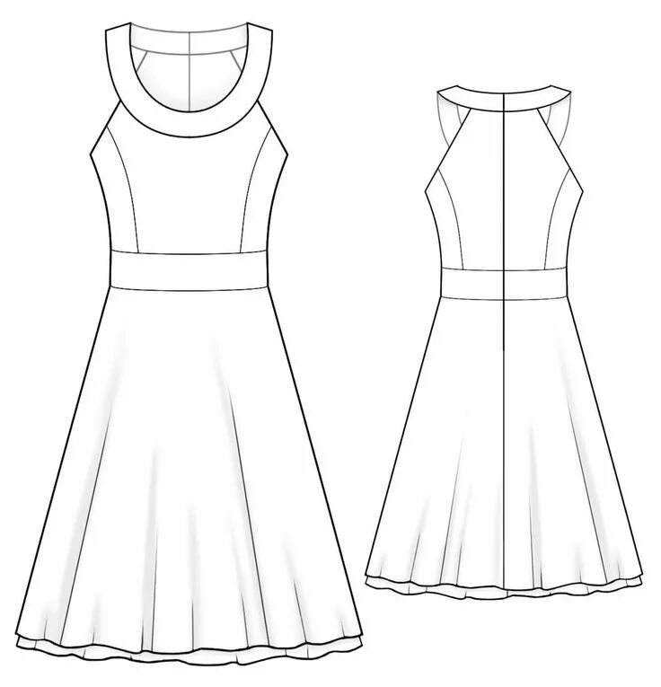 Платье с круглой выкройка Dress With Round Placket - Sewing Pattern #2023 Made-to-measure sewing pattern f