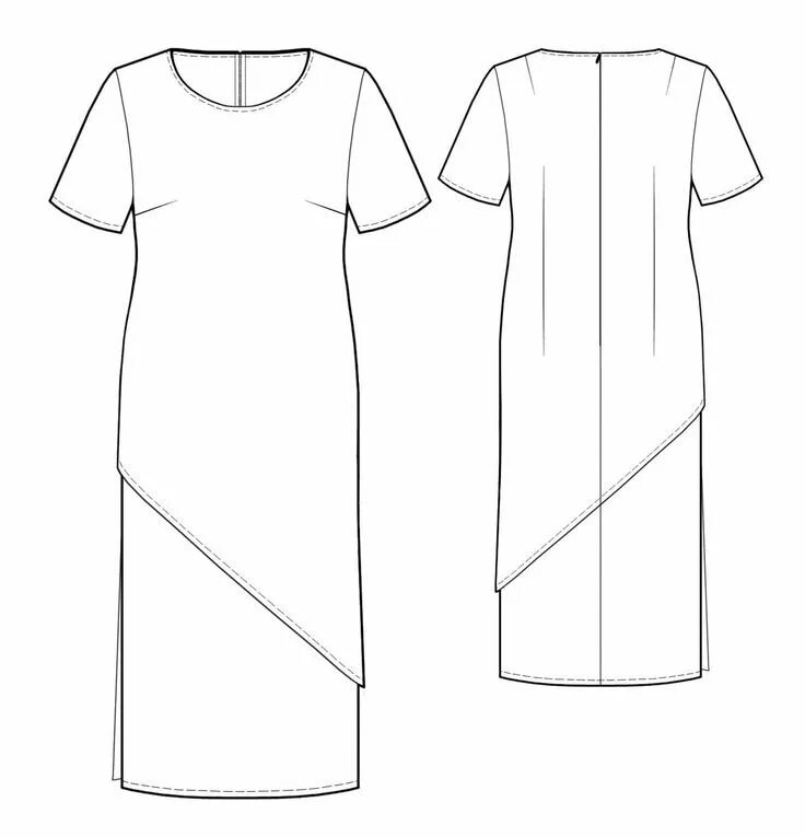 Платье с круглой выкройка Double-Layer Dress Double layer dress, Layer dress, Dress sewing pattern