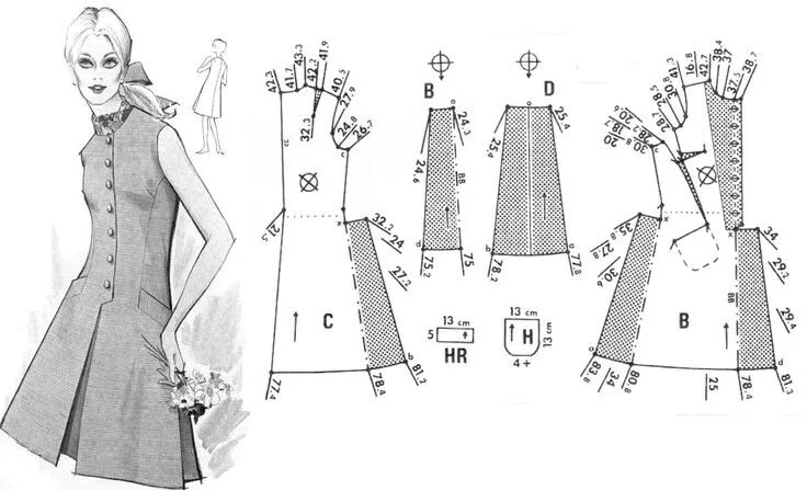 Платье с круглой выкройка vintage dress Vintage dress sewing patterns, Vintage vogue sewing patterns, Vint