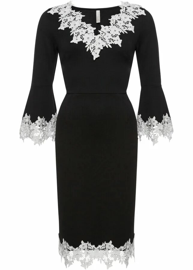 Платье с кружевом фото Платье с кружевной черный BonPrix (ВСЕ ЖЕНСКИЕ РАЗМЕРЫ НЕМЕЦКИЕ). Женские платья