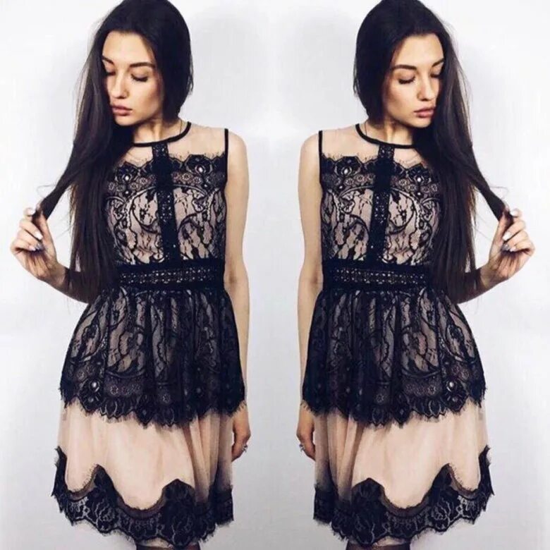 Платье с кружевом фото Платье ажур короткий рукав - купить в Орле, цена 1 000 руб., продано 5 июля 2019