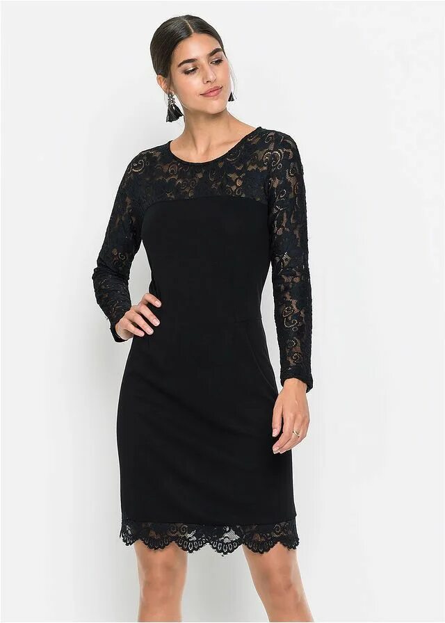 Платье с кружевом фото Ruha fekete A kis fekete ruha csipkés * 8999.0 Ft * bonprix A ruha, Ruhák és Alk