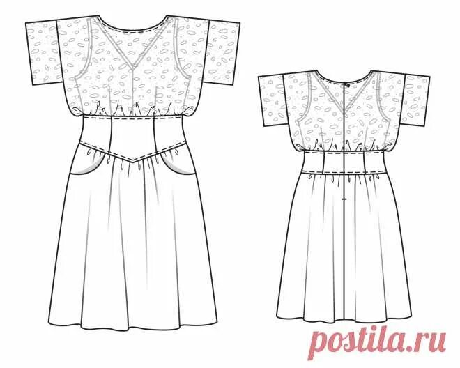 Платье с кружевом выкройка Платье с присборенной юбкой - выкройка № 128 из журнала 7/2014 Burda - выкрой МО