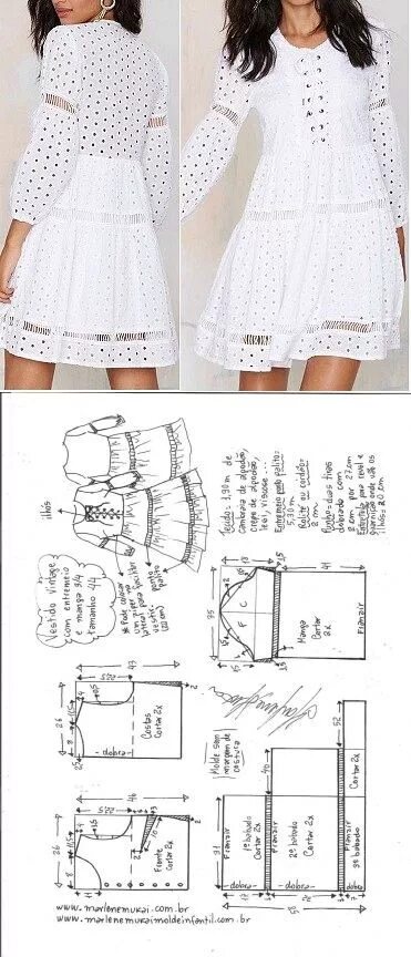 Платье с кружевом выкройка Шитье простые выкройки Выкройки одежды, Выкройка платья, Выкройка одежды