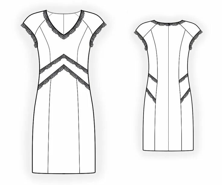Платье с кружевом выкройка 4219 Lekala Patterns http://leko-mail.net/mod-pe.php?t=0&mod=4219 Sewing pattern