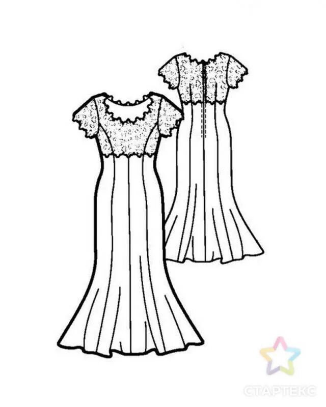 Платье с кружевом выкройка Совместные покупки - Саратов - Выкройка: платье с кружевной отделкой ВКК-1067-9 