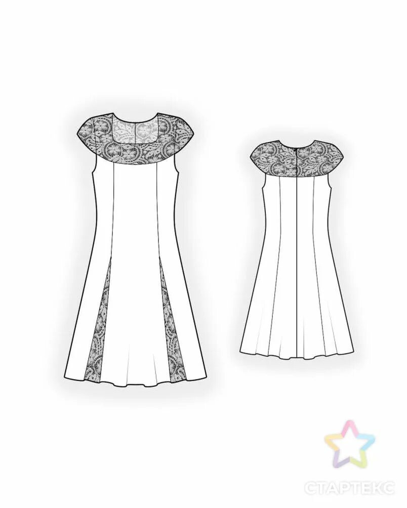 Платье с кружевом выкройка Выкройка: платье с кружевной кокеткой - купить в Краснодаре оптом и в розницу по