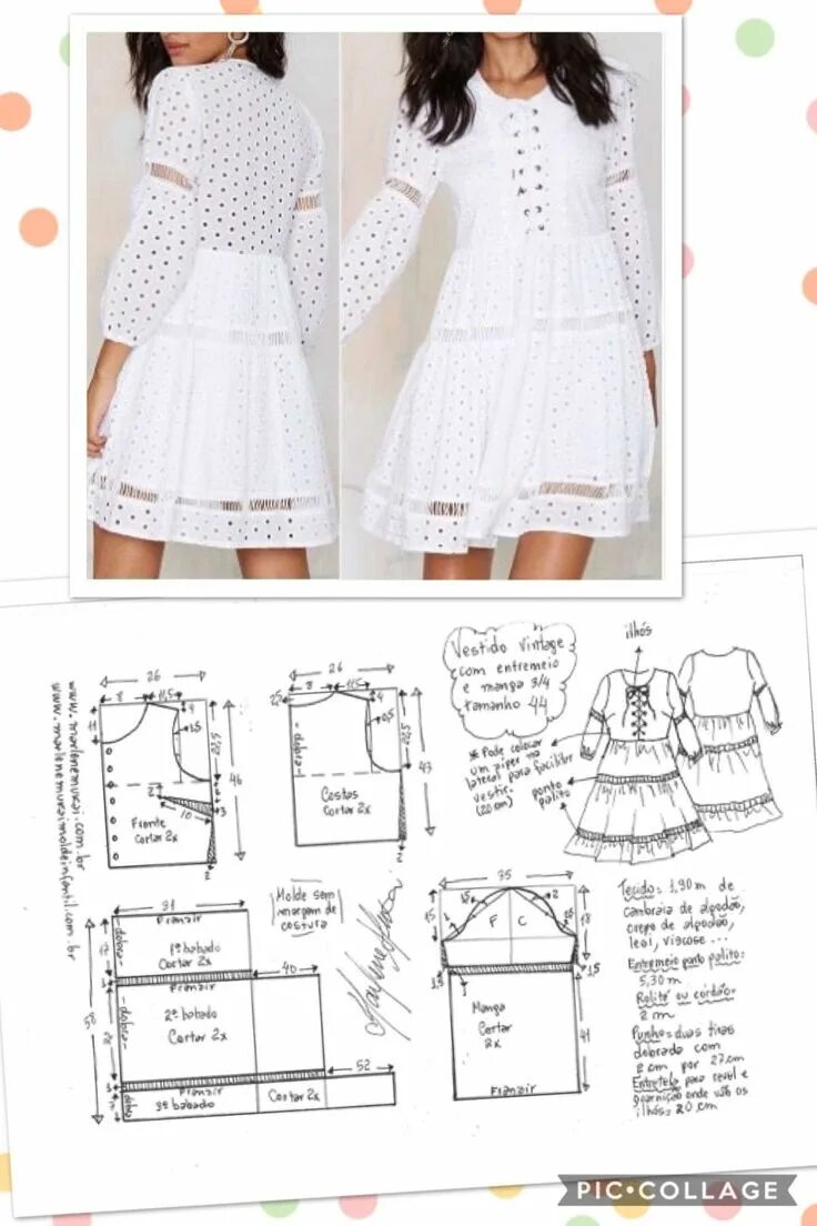 Платье с кружевом выкройка White dress pattern size 44 Skirt patterns sewing, Dress sewing patterns, Girls 