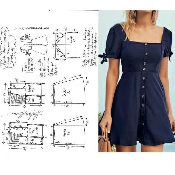 Платье с квадратным вырезом выкройка 9 curtidas, 0 comentários - Irina Golubeva (@shitsamoi) no Instagram: "Выкройка 