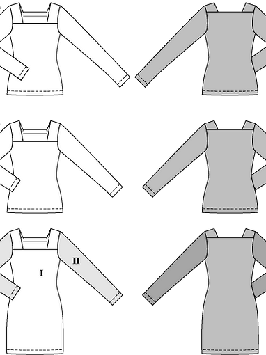 Платье с квадратным вырезом выкройка Выкройки одежды Burda - купить и скачать на BurdaStyle.ru