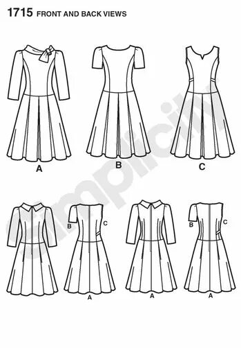 Платье с отрезной юбкой выкройка 1715 Misses' & Miss Petite Amazing Fit Dress - Sewist