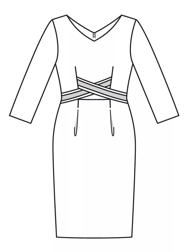 Платье с планкой выкройка Платье-футляр с рукавами 3/4 - выкройка № 116 B из журнала 9/2017 Burda - выкрой