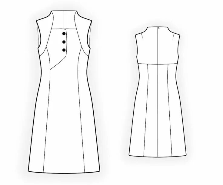 Платье с планкой выкройка Dress - Sewing Pattern #4371. Made-to-measure sewing pattern from Lekala with fr