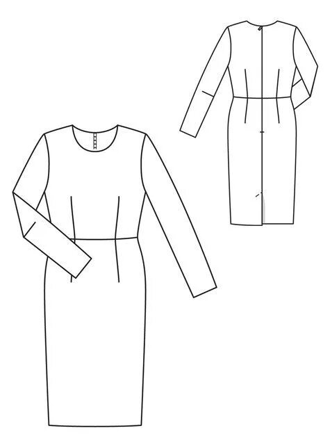 Платье с планкой выкройка Sewing patterns Basic dress pattern, Long sleeve dress pattern, Theatre dress