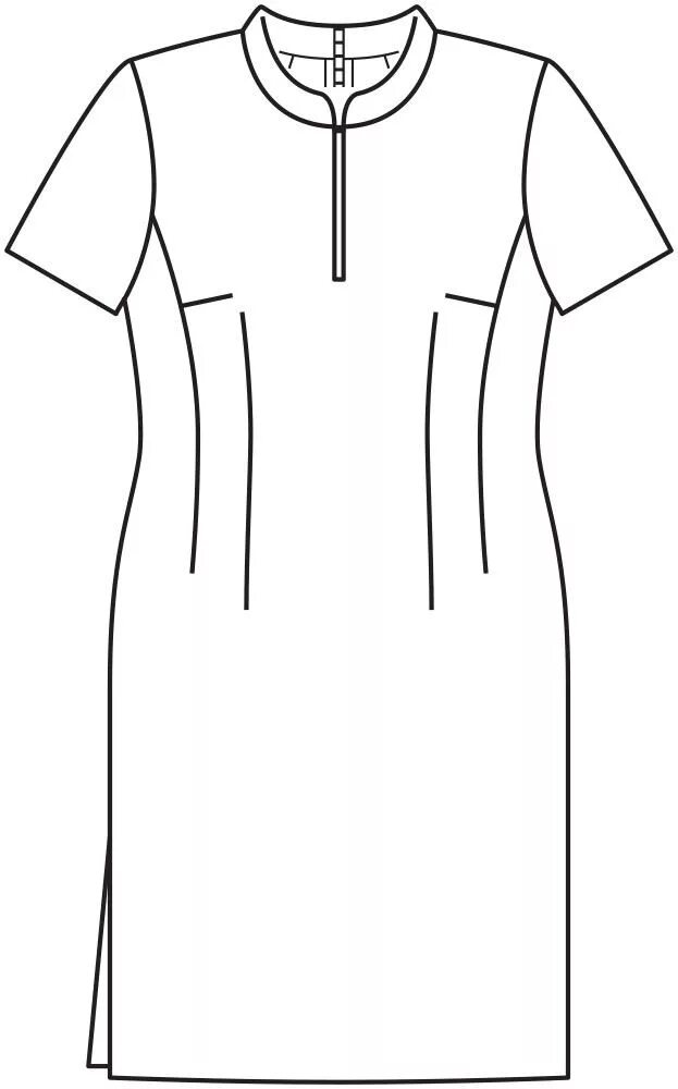 Платье с планкой выкройка Платье с воротником-стойкой - выкройка № 131 А из журнала 12/2015 Burda - выкрой