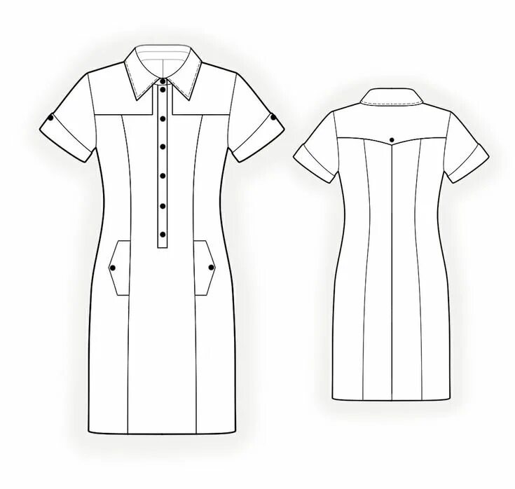 Платье с планкой выкройка 4227 Lekala Patterns http://leko-mail.net/mod-pe.php?t=0&mod=4227 Schizzi vestit