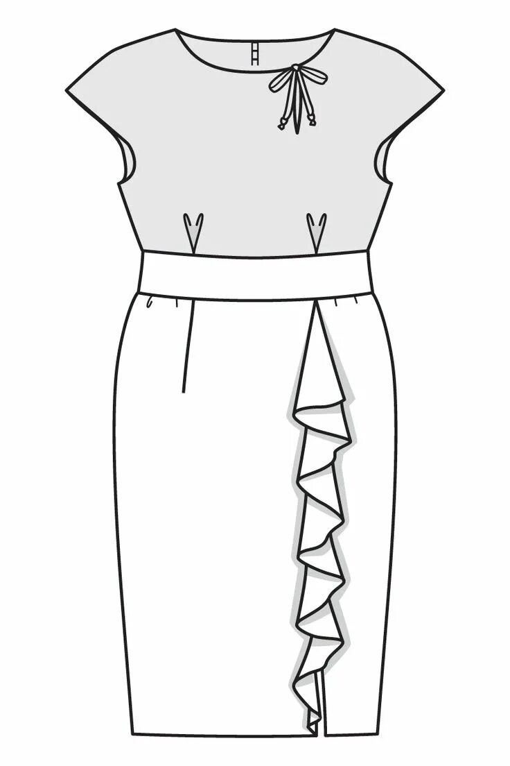 Платье с планкой выкройка Платье с пышным воланом - выкройка № 135 из журнала 9/2016 Burda - выкройки плат