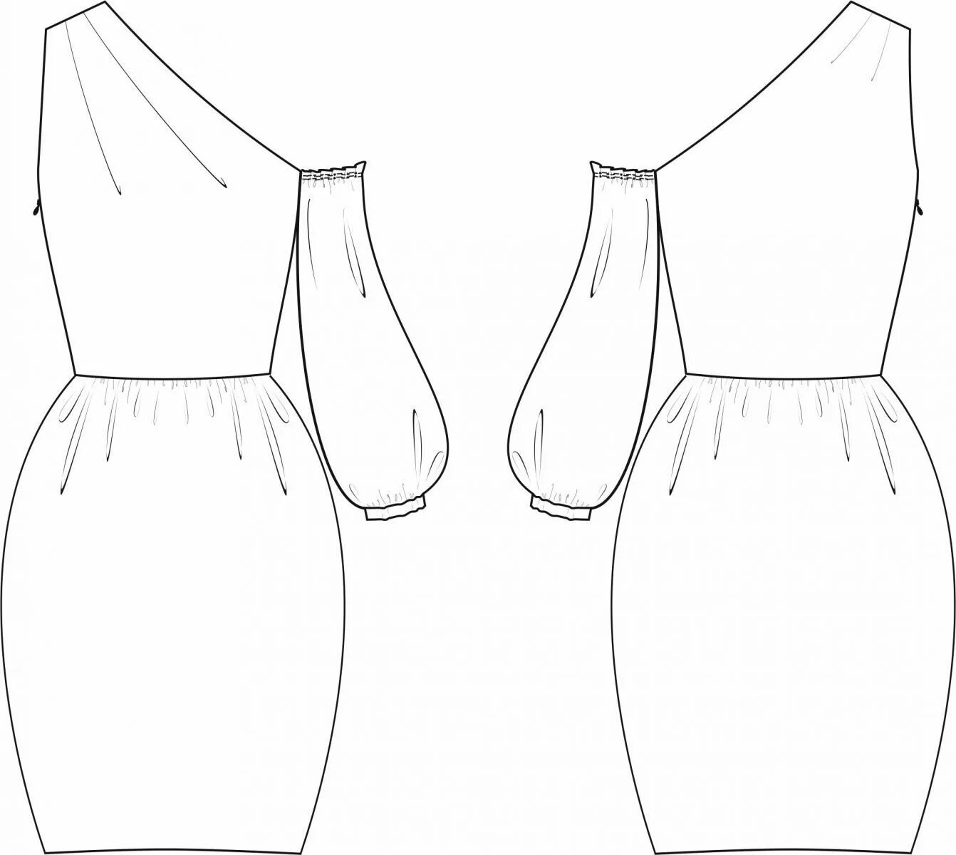 Платье с пышными рукавами фонариками выкройка Платье "Мия". Инструкция по пошиву и печати выкроек Шить просто - Выкройки-Легко