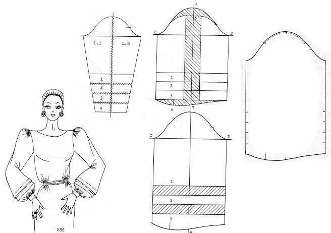 Платье с пышными рукавами фонариками выкройка Онлайн-школа дизайна одежды Ольги Капустиной Выкройки, Рукава, Шитье