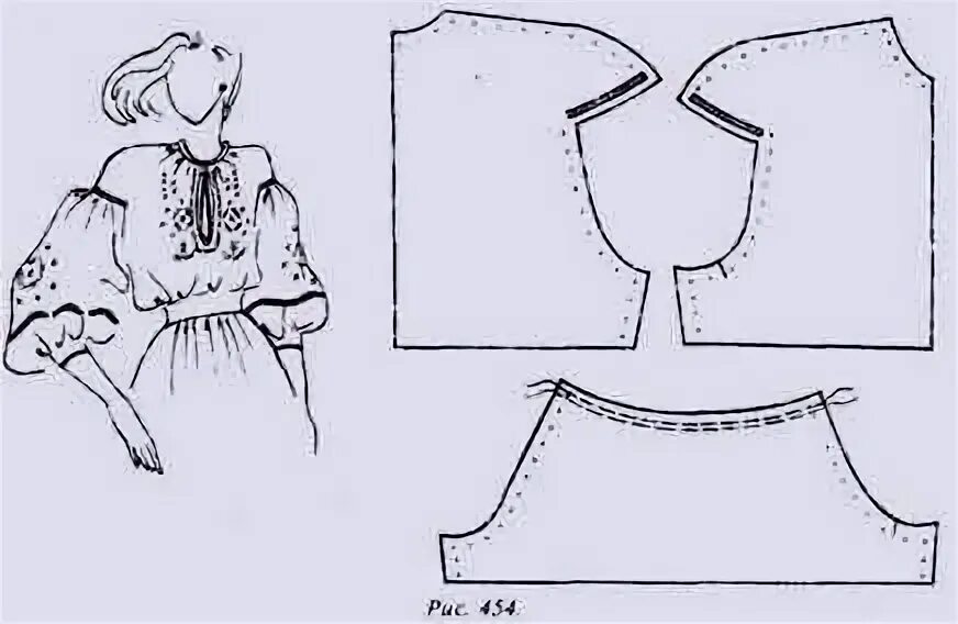 Платье с пышными рукавами фонариками выкройка ОТШИ Теоретический материал Модели рубашки, Выкройки, Швейные учебники