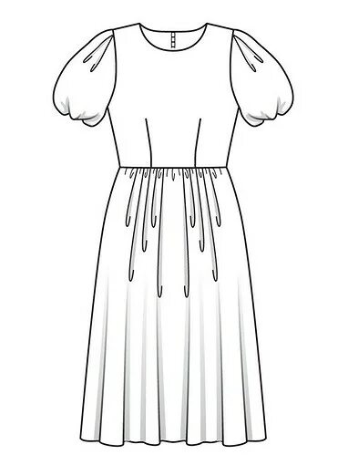 Платье с пышными рукавами фонариками выкройка Burda 5/2020 на BurdaStyle.ru