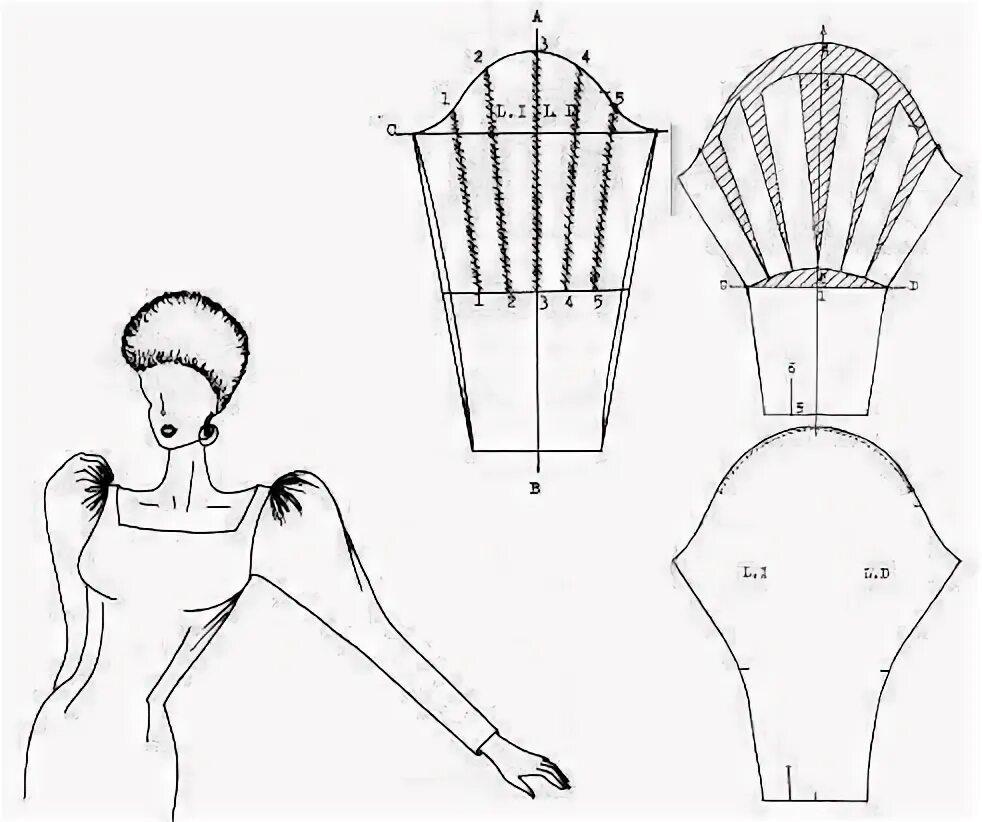 Платье с пышными рукавами фонариками выкройка Онлайн-школа дизайна одежды Ольги Капустиной Выкройки, Шитье, Шитье для начинающ