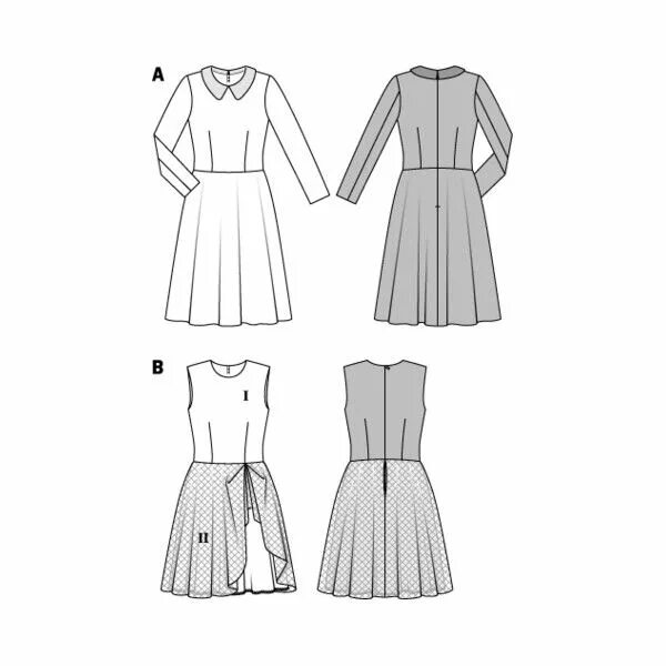 Платье с расклешенной юбкой выкройка Střih Burda číslo 6833 - Eshop www.burda-strihy.cz Pattern fashion, Retro fashio