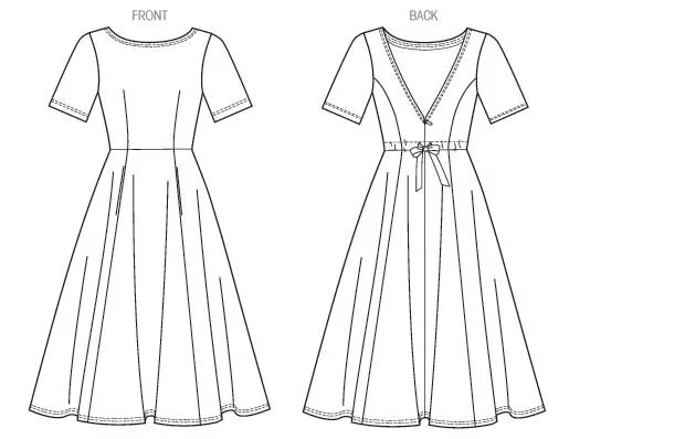 Платье с расклешенной юбкой выкройка V1397 Misses' Dress Easy