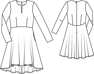 Платье с расклешенной юбкой выкройка Платье с расклешенной юбкой - выкройка № 115 из журнала 8/2012 Burda - выкройки 