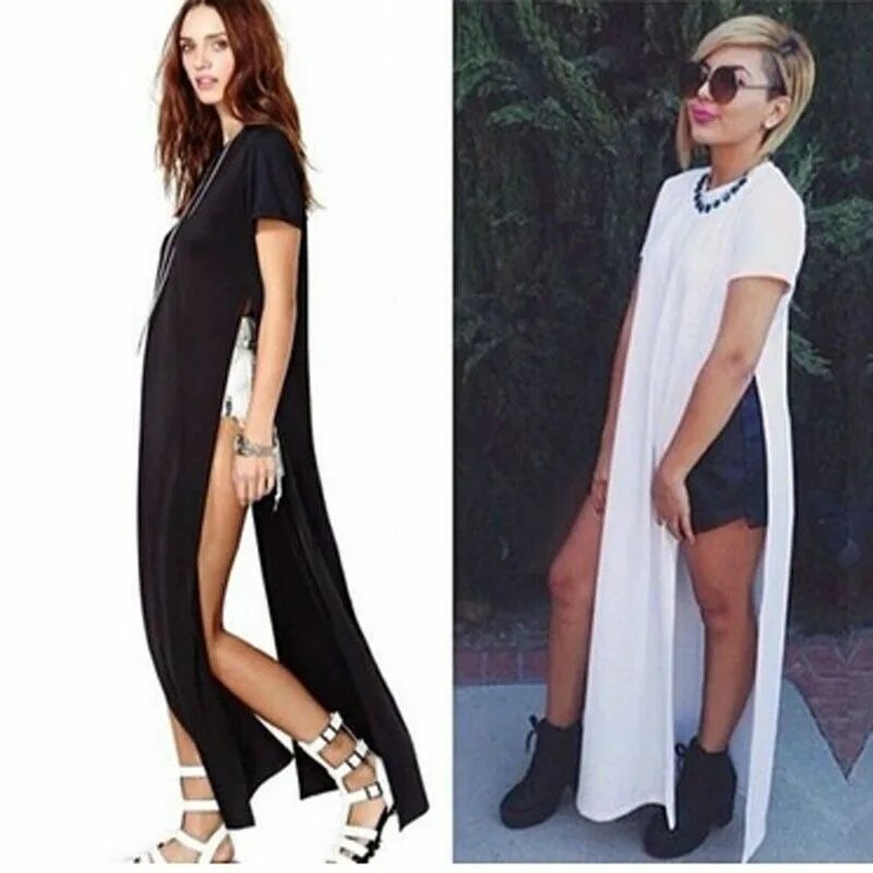 Платье с разрезами по бокам выкройка New Sexy Womens Open Side Cut Out Long Maxi T Shirt Prom cocktail Party party dr
