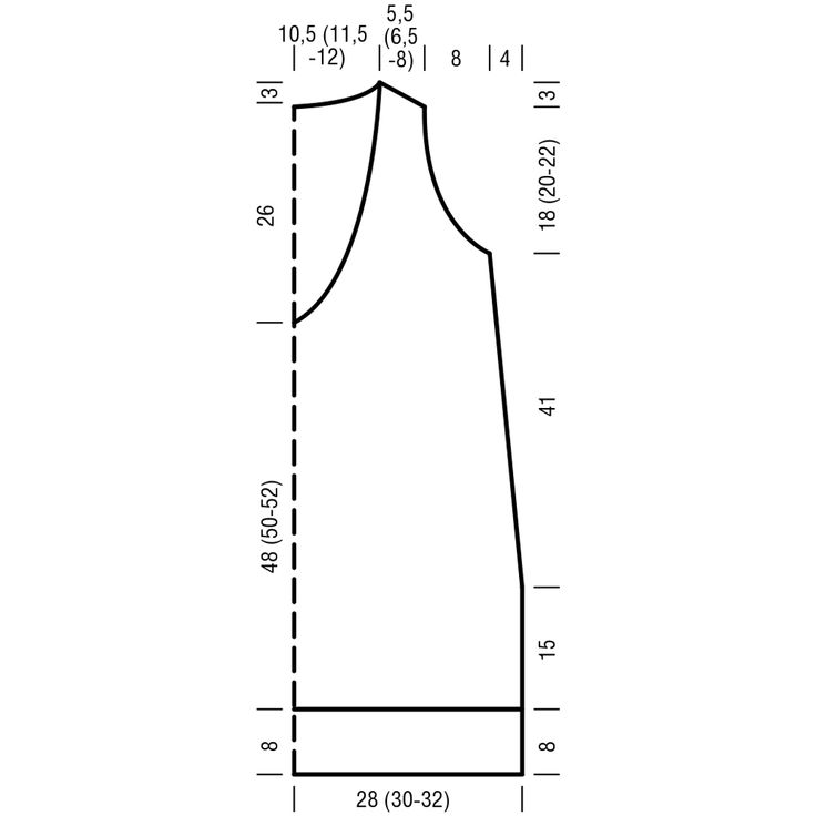 Платье с разрезами по бокам выкройка Платье-майка с боковыми разрезами - схема вязания спицами с описанием на BurdaSt